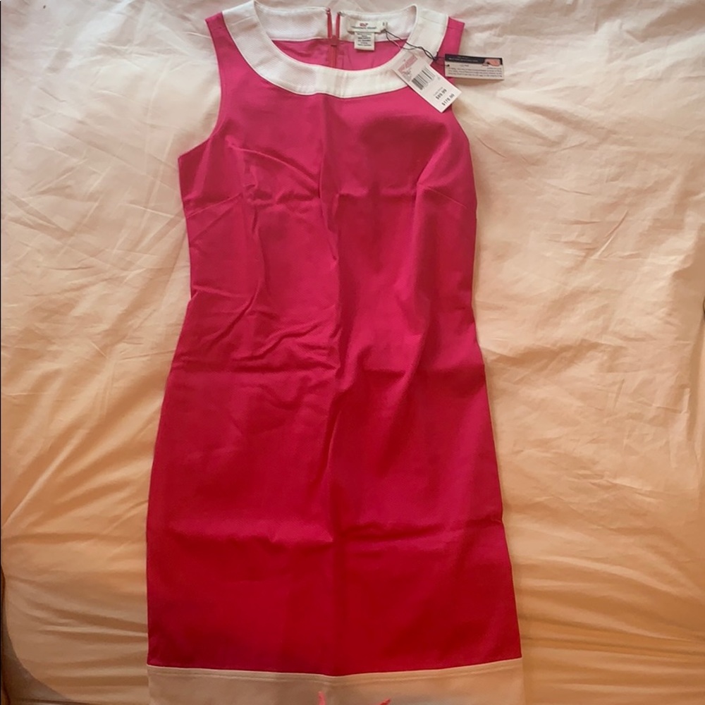 Vineyard vines pink & white dress